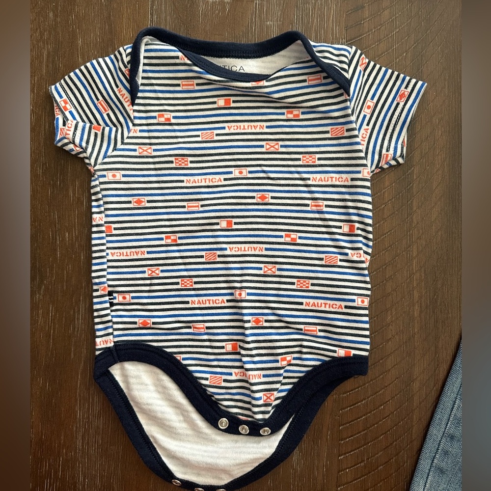 Nautical 3-6 month onesie